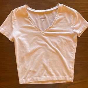 White V-neck crop top teens/kids (X-small) great condition